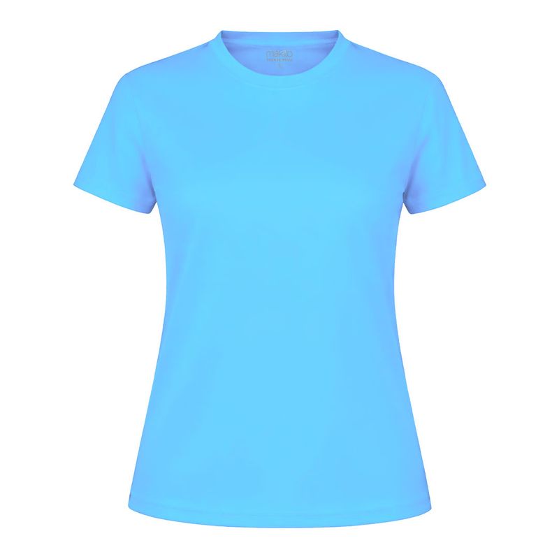 CAMISETA TECNICA MUJER — AZUL CLARO