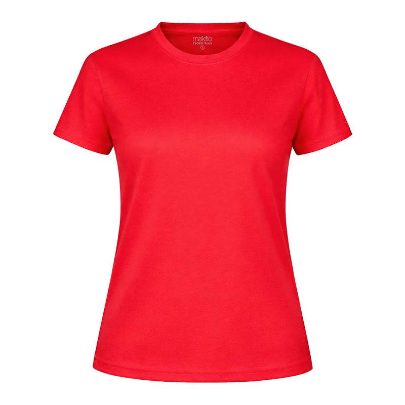 CAMISETA TECNICA MUJER — ROJO
