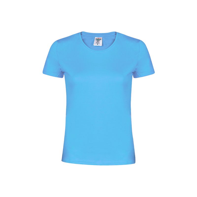 CAMISETA PREMIUM 180 MUJER — AZUL CLARO
