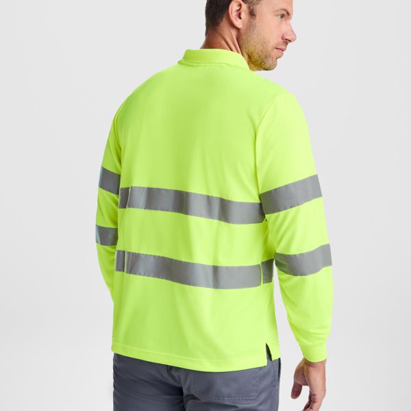 Polo Tecnico Con Botones Polaris Ls — PLOMO/AMARILLO FLUOR